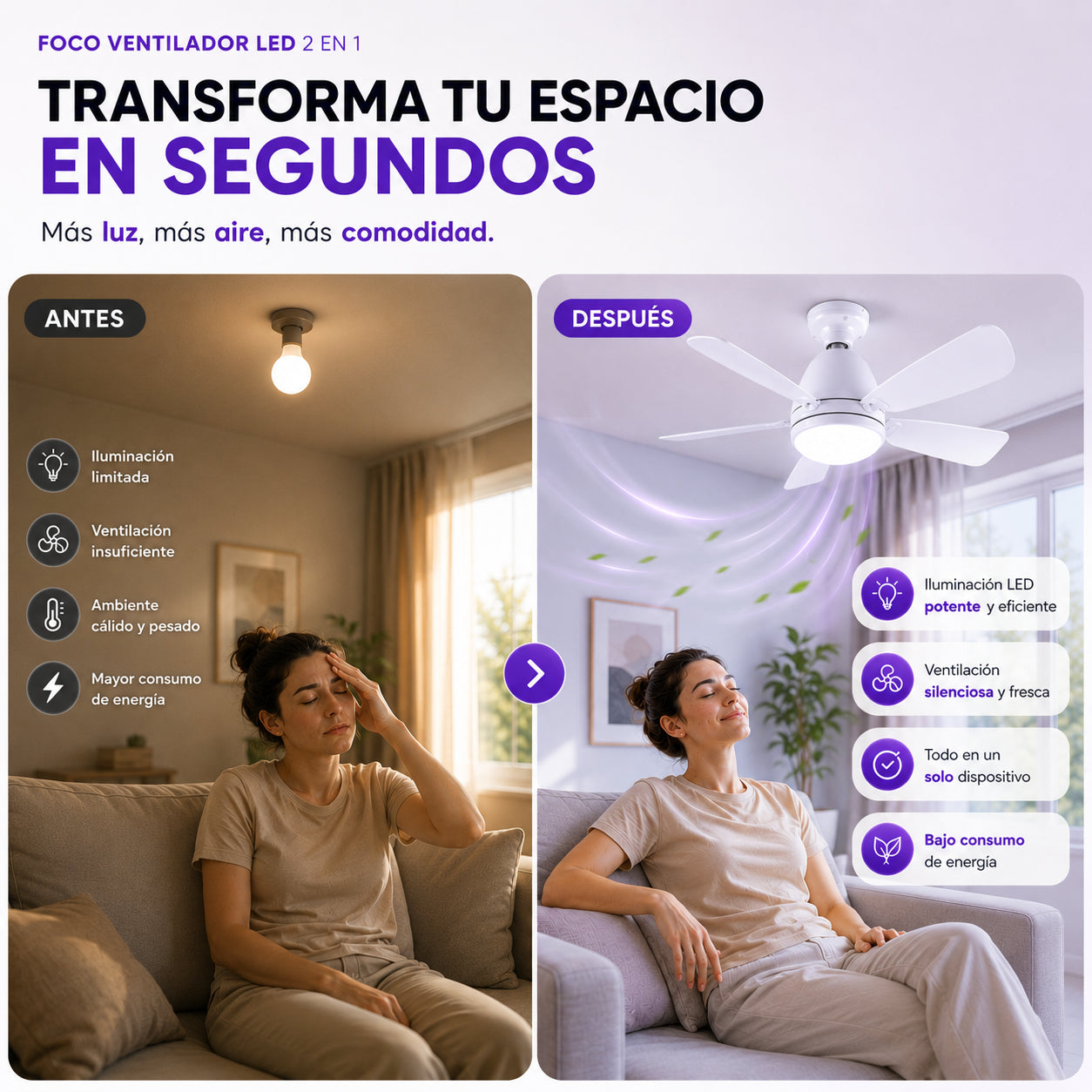 LumiAir™ | Ventilador de Bombillo
