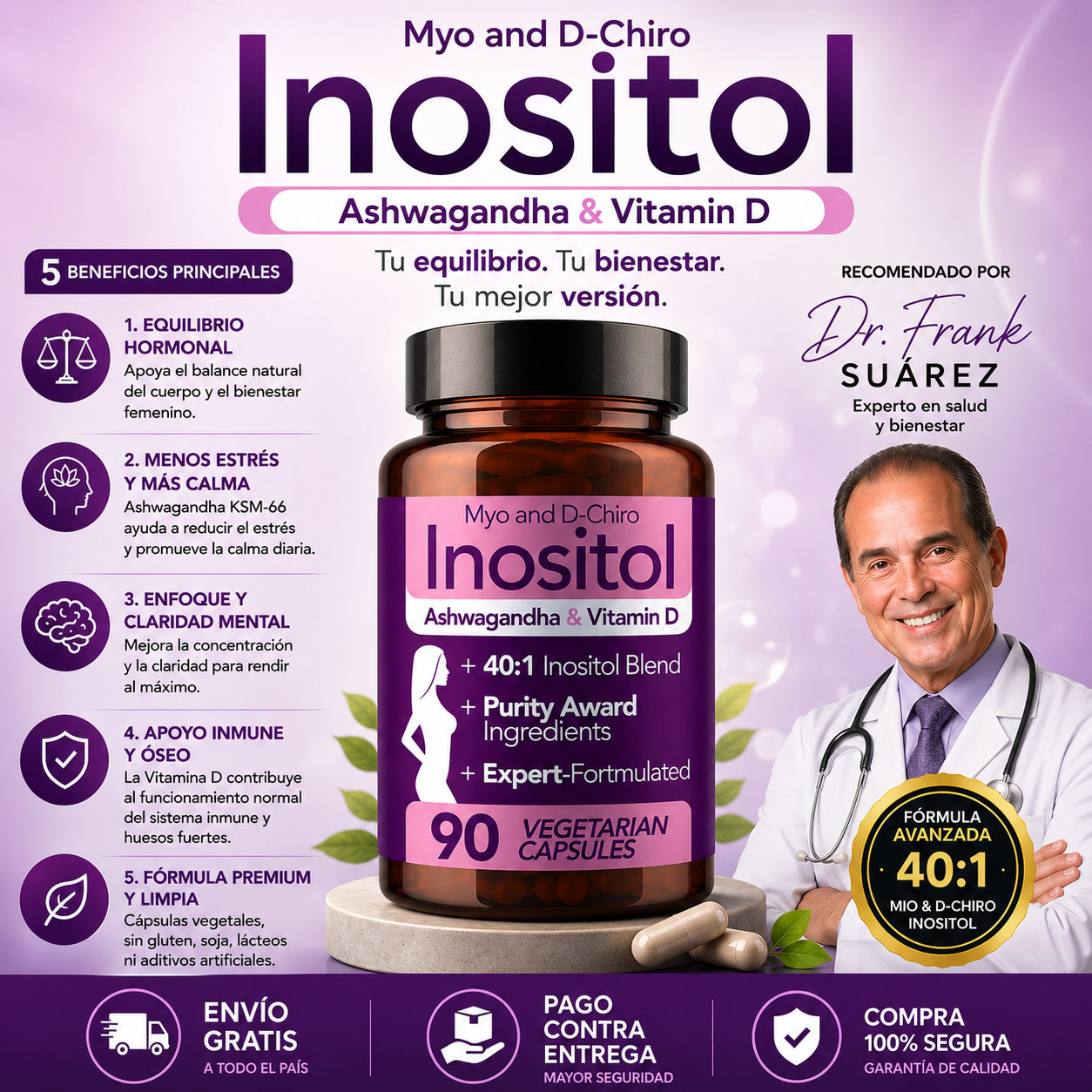 Suplemento Inositol Myo and D-Chiro