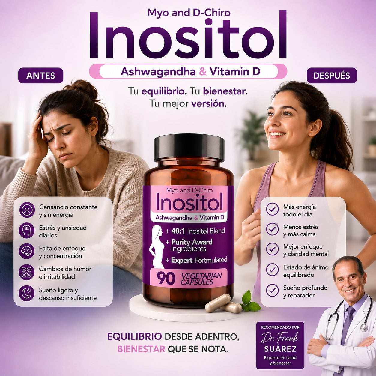 Suplemento Inositol Myo and D-Chiro