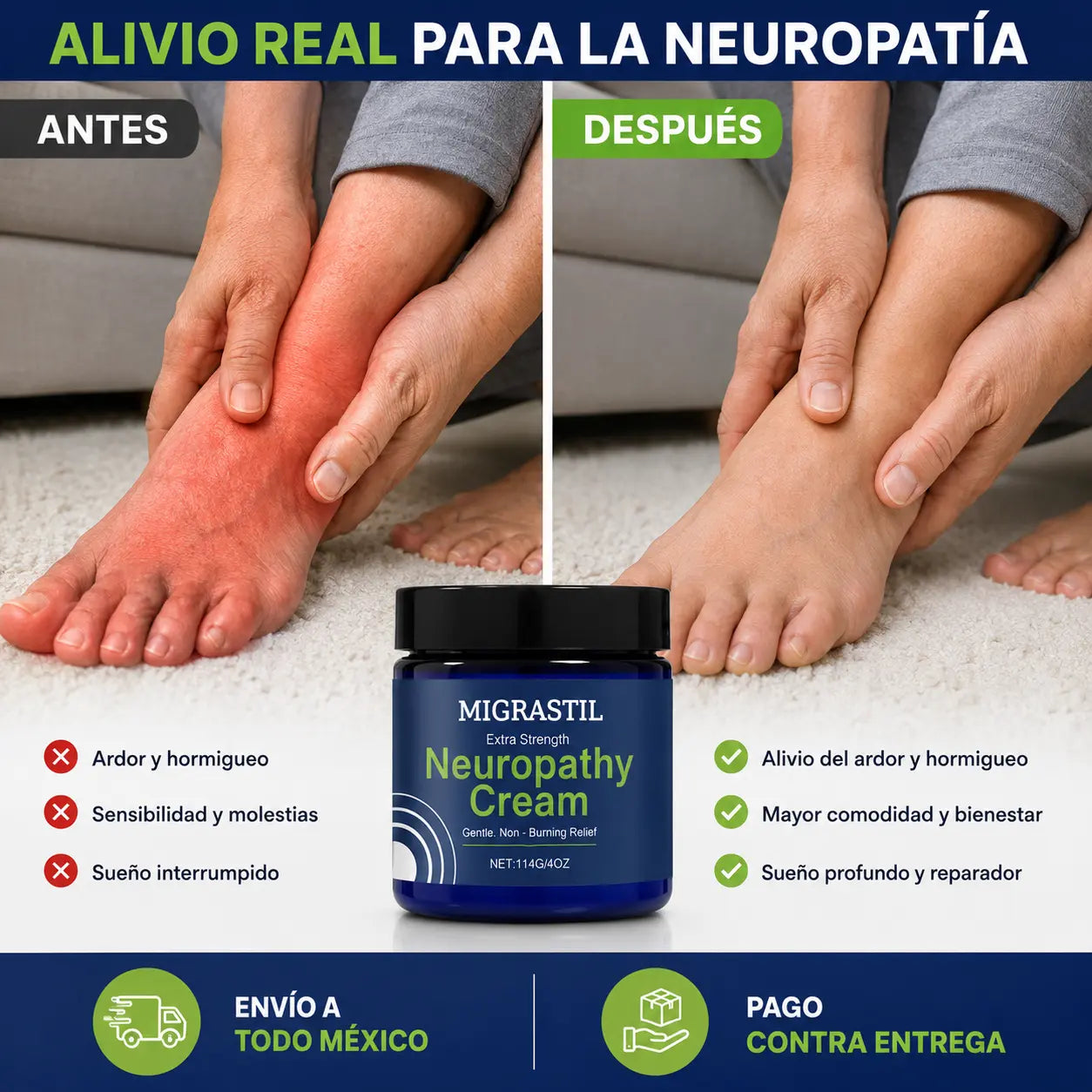 Crema Migrastil Neuropatia Alivio Cuerpo