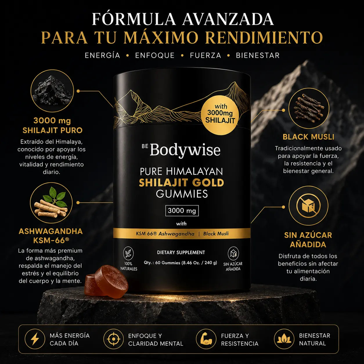 Gomitas Shilajit 3000 mg | 60 piezas