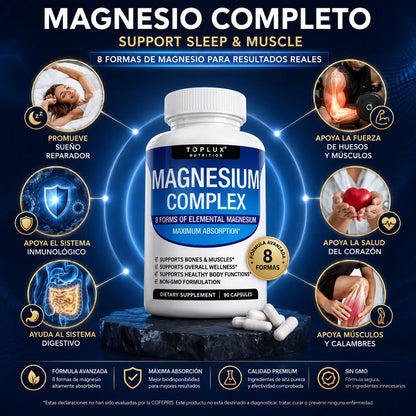 Suplemento Magnesio Complex Toplux | 90 cápsulas