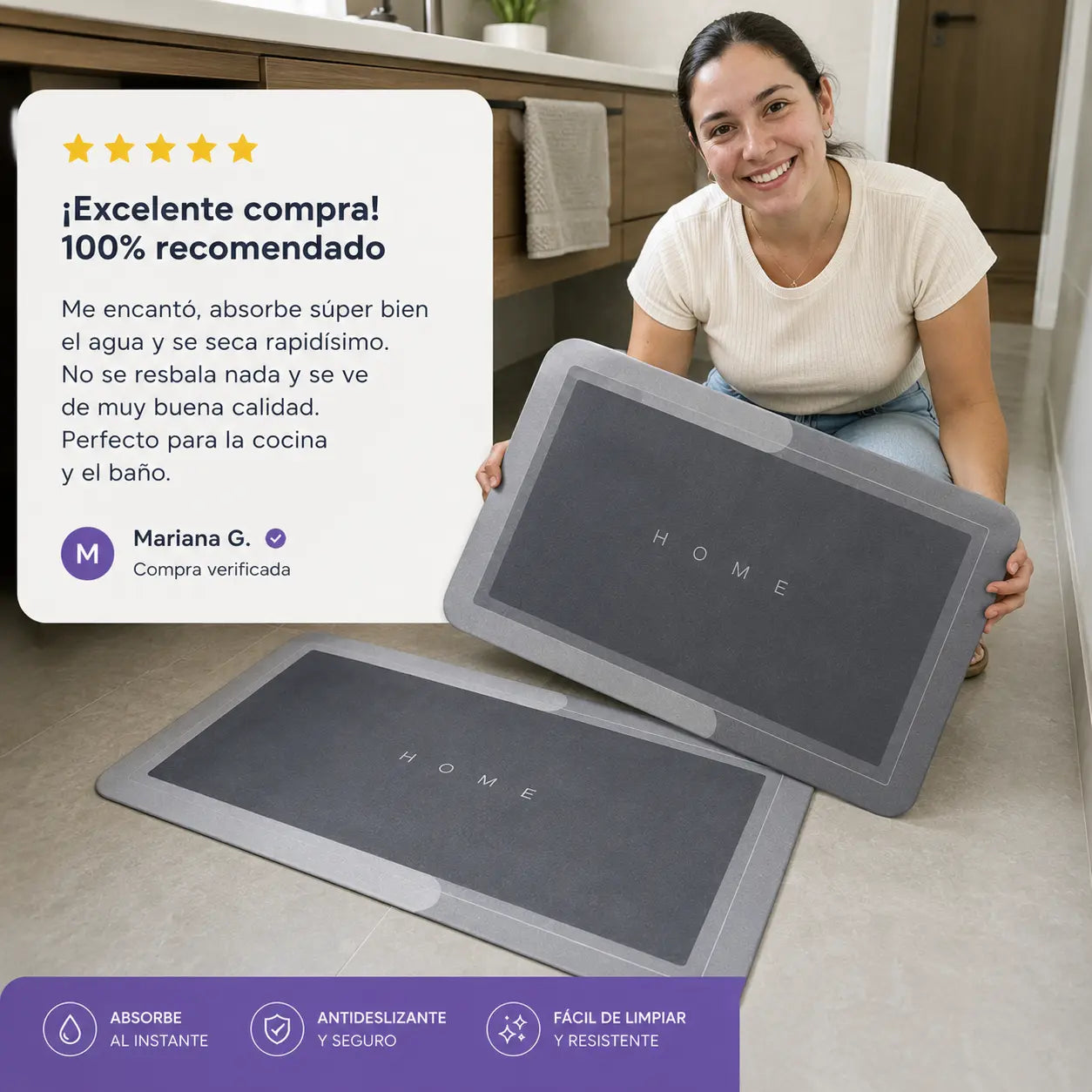 AquaMat™ | Tapete Antideslizante Absorbente