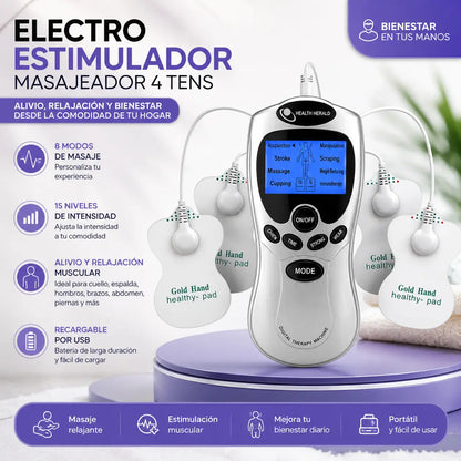 RelaxiTENS™ | Electroestimulador Muscular 4 TENS