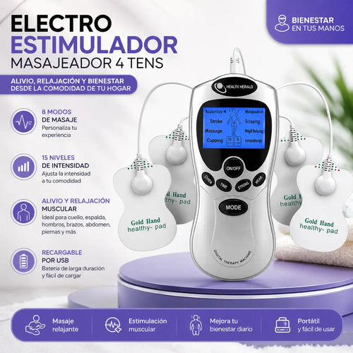 RelaxiTENS™ | Electroestimulador Muscular 4 TENS