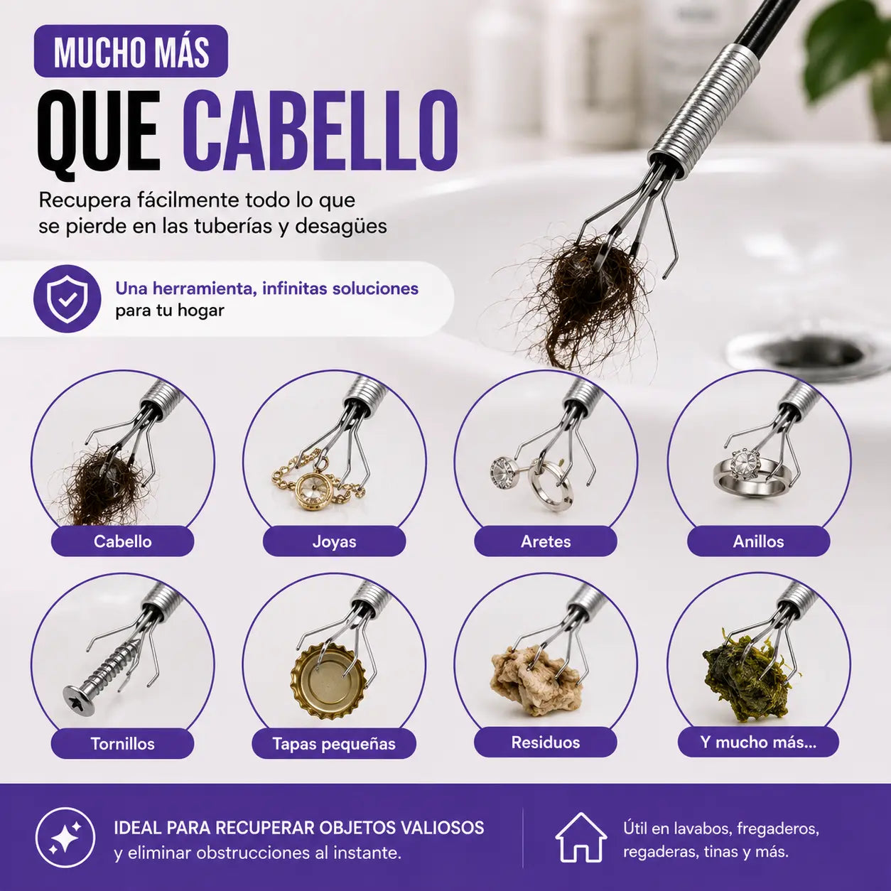 GarraFlex™ | Destapador de Tuberías