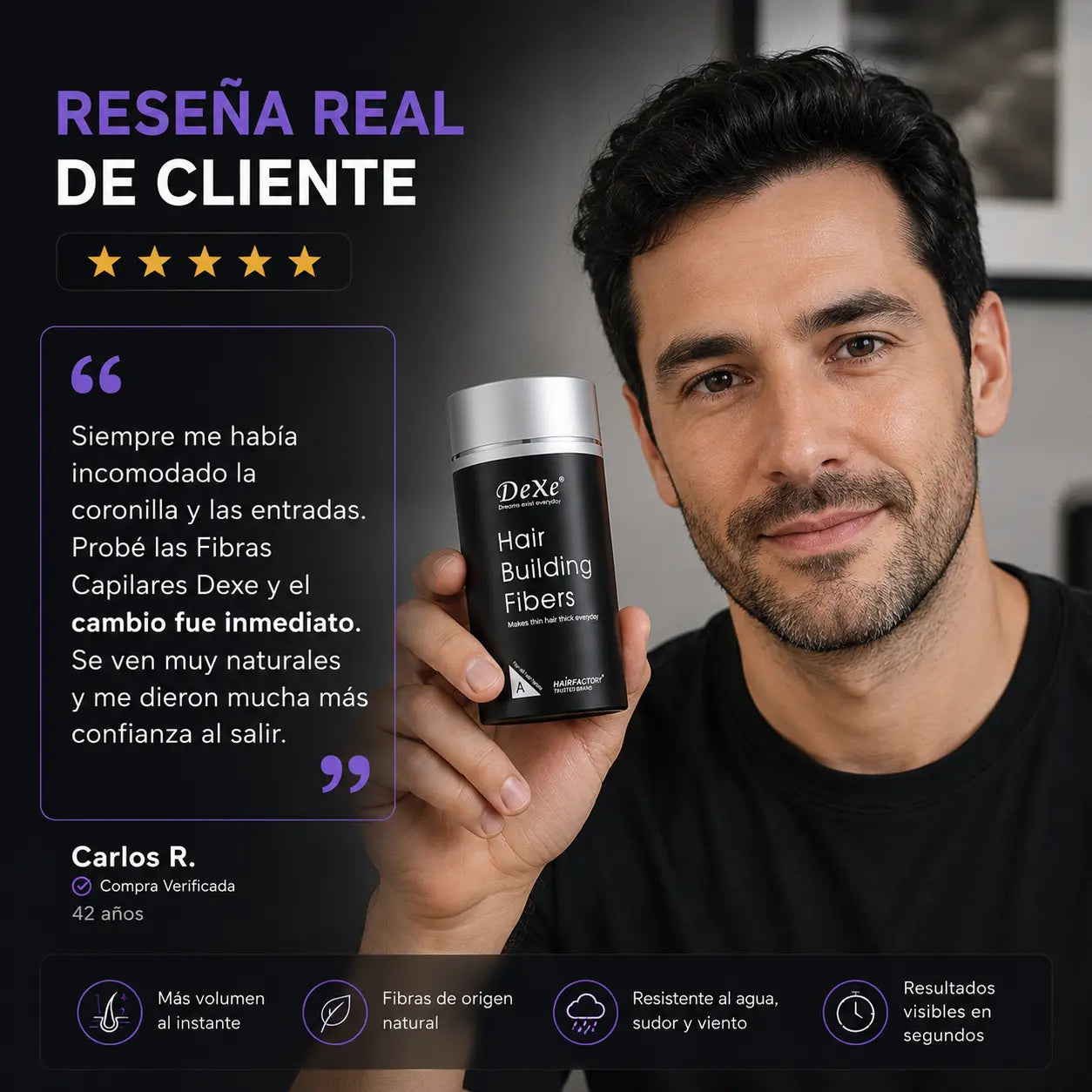 Dexe™ | Fibras Capilares de Alta Cobertura