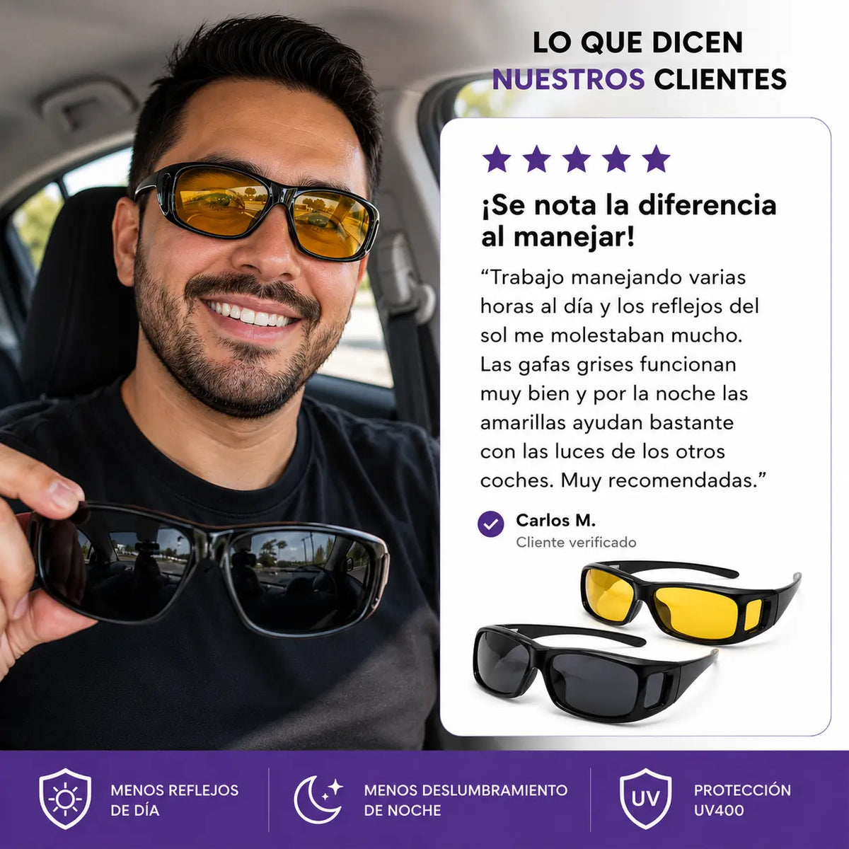 VisionDrive™ | 2 Gafas para Día y Noche