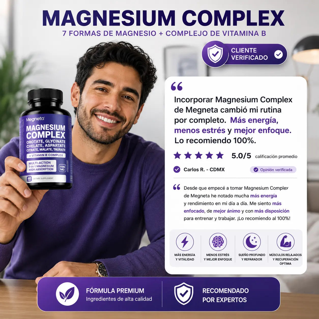 Suplemento Magnesio Complex | 60 Cápsulas