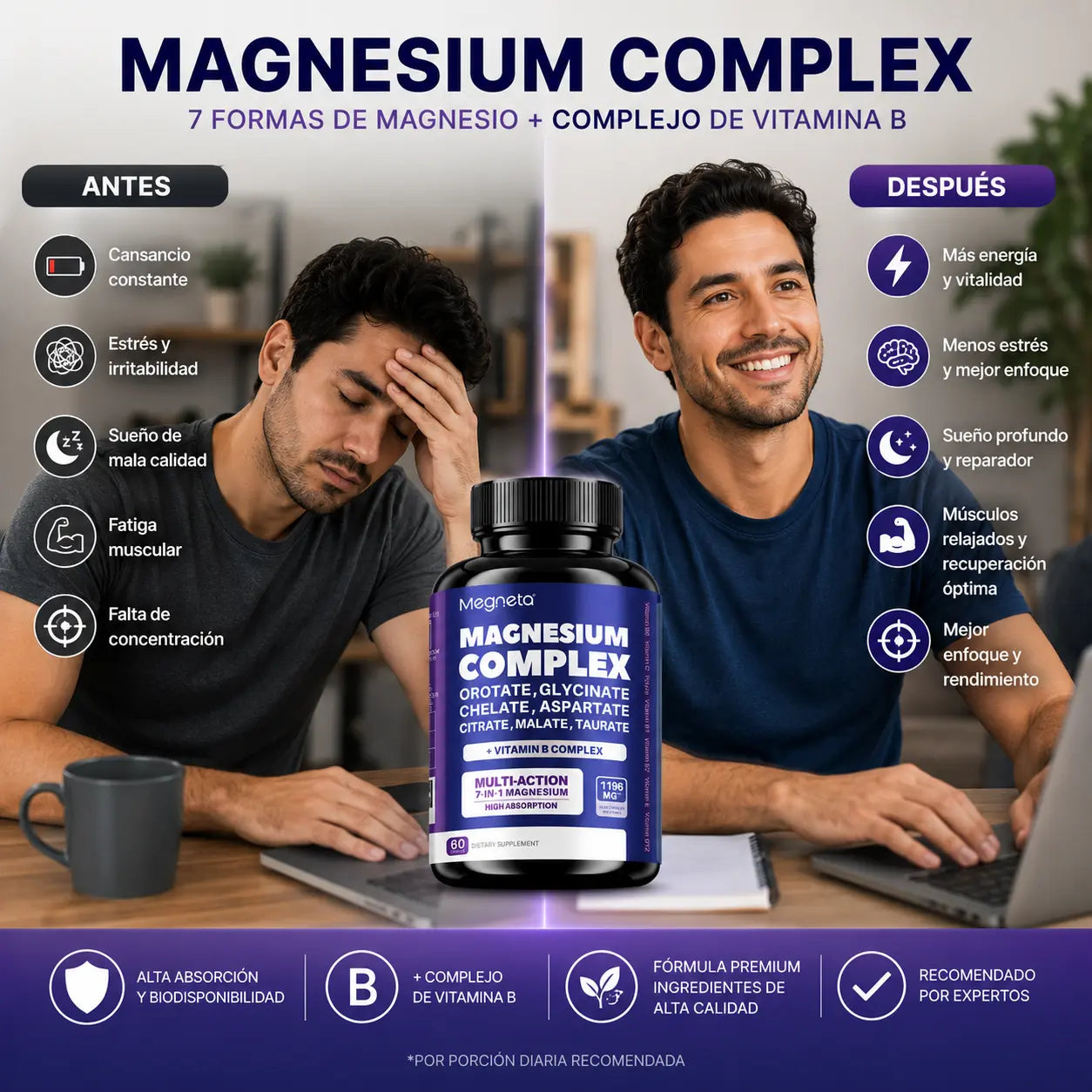 Suplemento Magnesio Complex | 60 Cápsulas