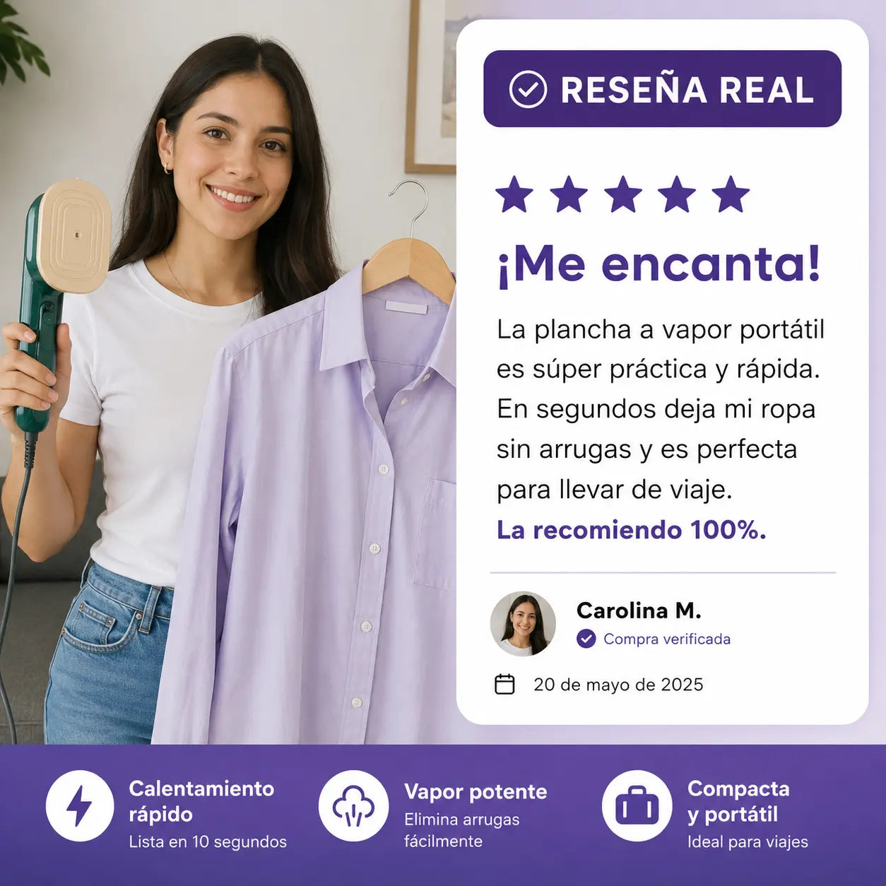 Plancha a Vapor Portátil