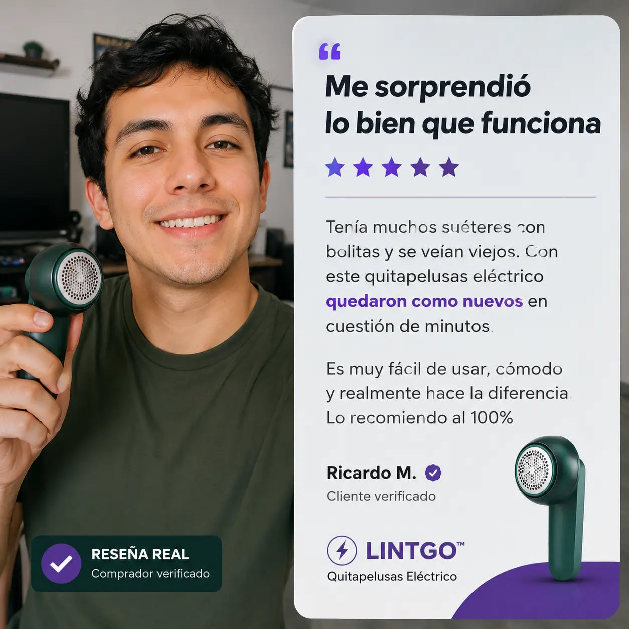 LintGo™ | Quitapelusas Eléctrico