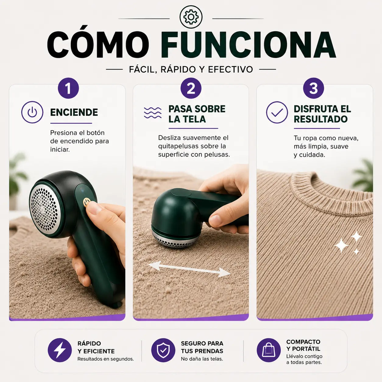 LintGo™ | Quitapelusas Eléctrico