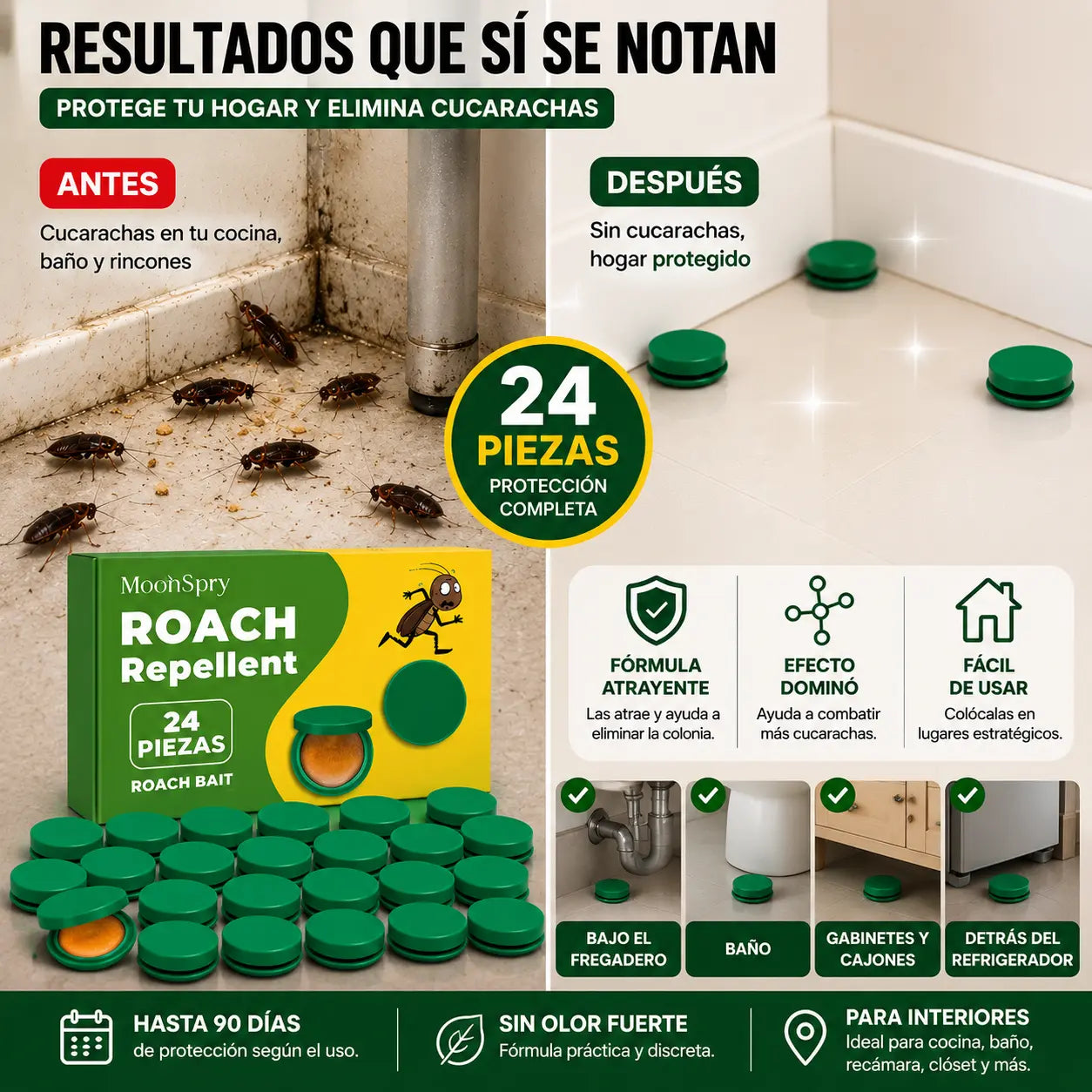 RoachStop™ | Eliminador de Cucarachas 24 Piezas