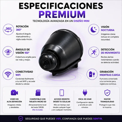 VisionCam Pro™ | Mini Cámara WiFi 360° HD