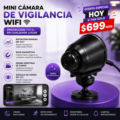 VisionCam Pro™ | Mini Cámara WiFi 360° HD
