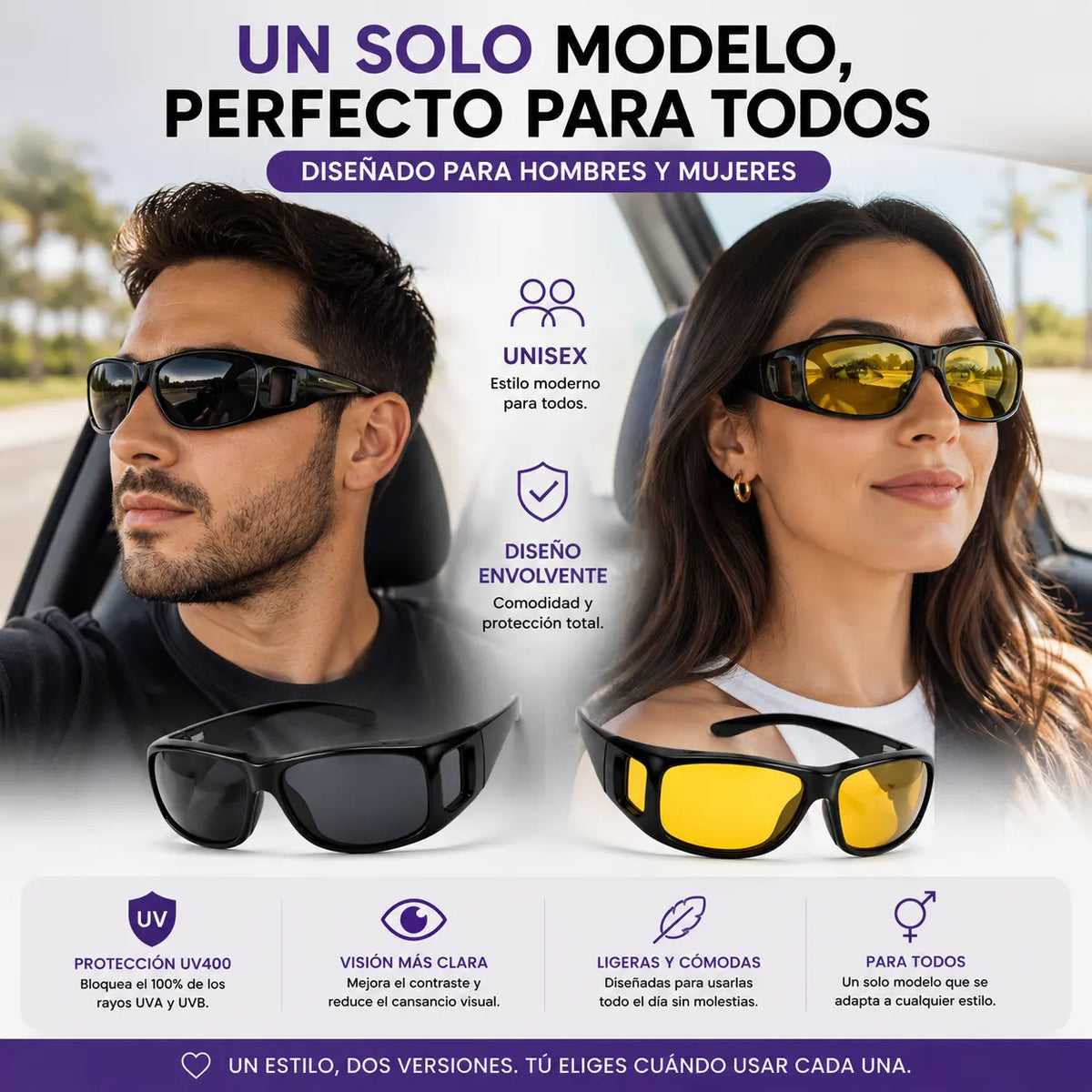 VisionDrive™ | 2 Gafas para Día y Noche