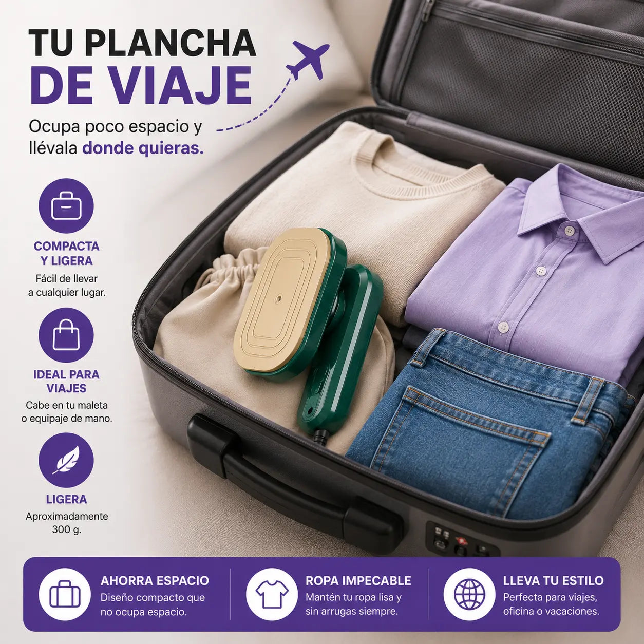 Plancha a Vapor Portátil